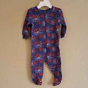 Marvel Spider-Man zip up footed snug fitting sleeper/footie